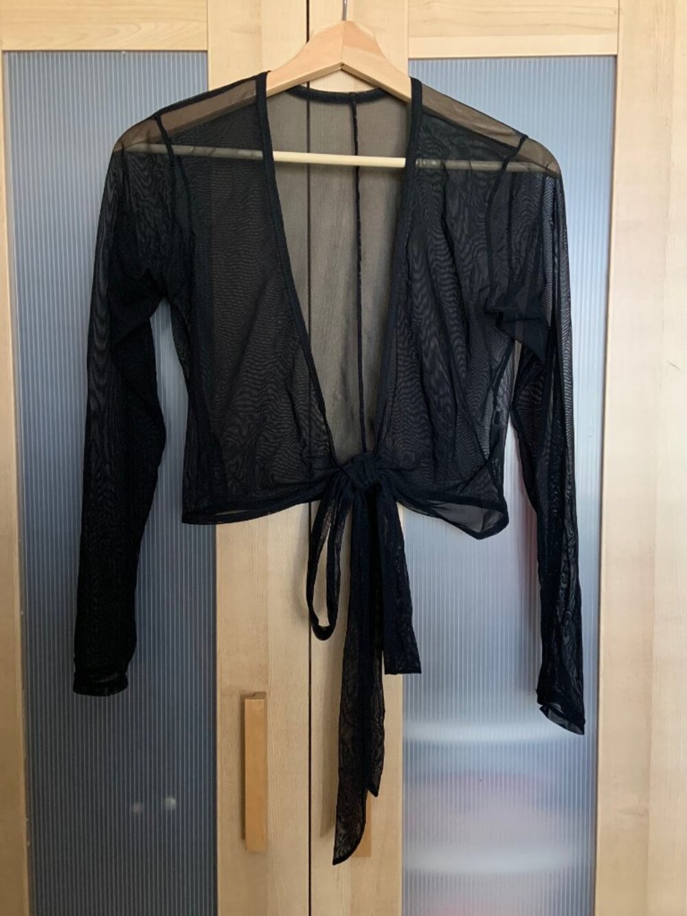 Ballet Beautiful Mesh Long Sleeve Wrap Top